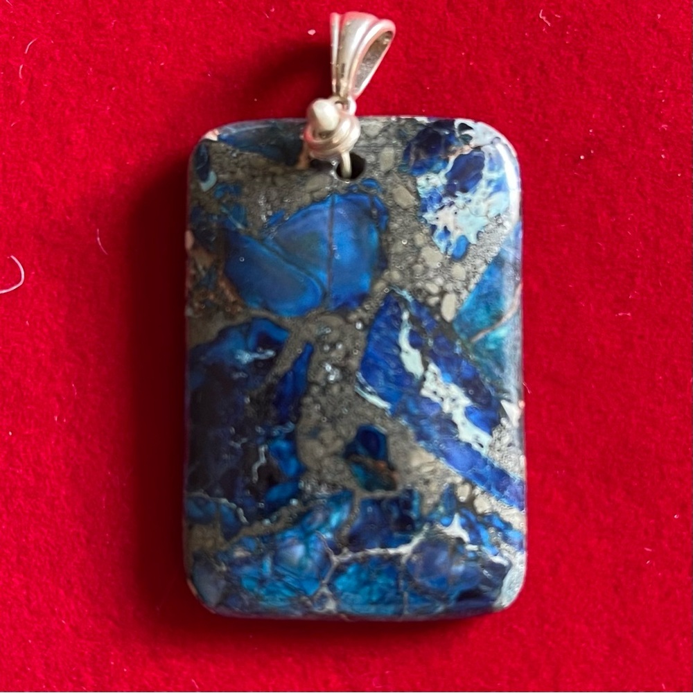 Pyrite and Terra Jasper Natural Stone Pendant